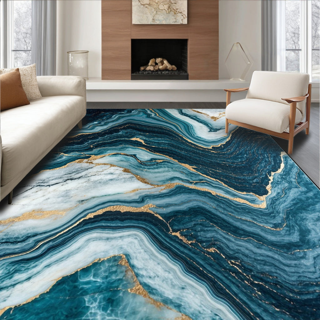 Deep Ocean Agate Inspired Pattern Rug