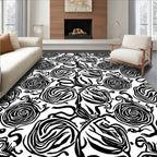 Bold Rose Faces Abstract Pattern Rug