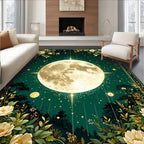 Celestial Moon Floral Garden Rug