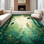 Enchanted Forest Scene With Birds Rug
