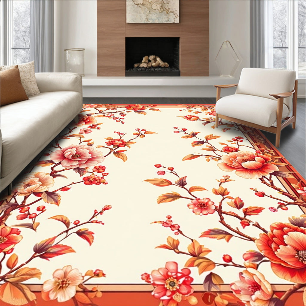 Vibrant Floral Branches Oriental Rug