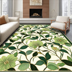 Lush Green Floral Vine Design Rug