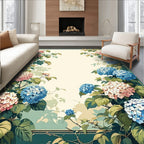 Floral Hydrangea Garden Pattern Rug