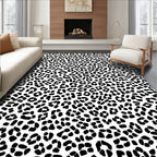 Bold Black White Animal Print Rug