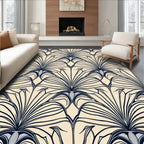 Art Deco Fan Pattern Antique Rug
