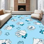 Whimsical Floral Sketch Pattern Rug