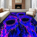 Distorted Screaming Faces Abstract Rug