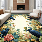 Ravens Floral Botanical Art Rug