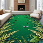 Enchanted Nature Insects Ferns Design Rug