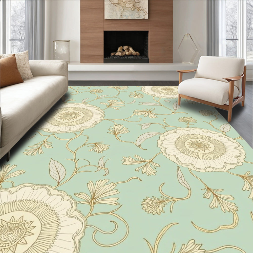 Soft Floral Vine Design Rug