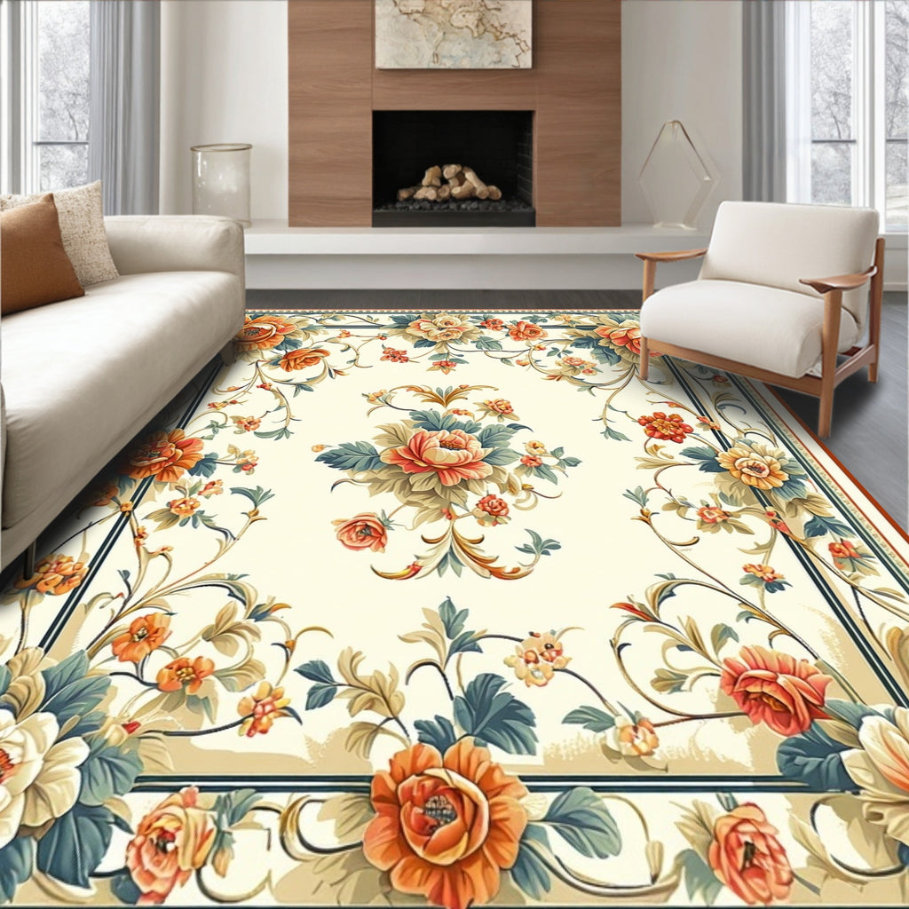 Classic Floral Swirls Rug Design Rug