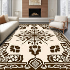 Intricate Floral Leaf Pattern Design Rug