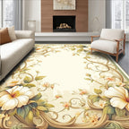 Delicate Floral Vine Scrollwork Rug