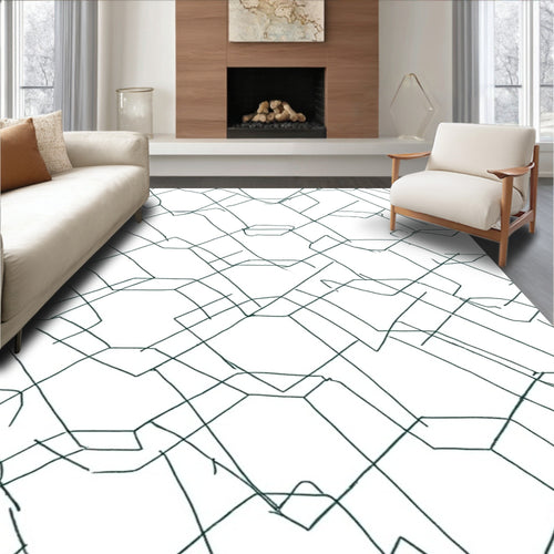 Abstract Geometric Outline Design Rug