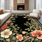 Arboreal Floral Swirl Pattern Rug
