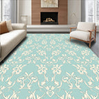 Ethereal Floral Scroll Patterned Rug