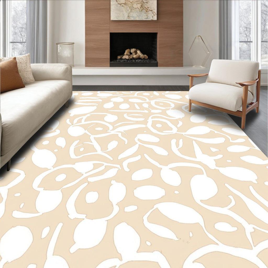 Subtle Organic Abstract Swirls Rug