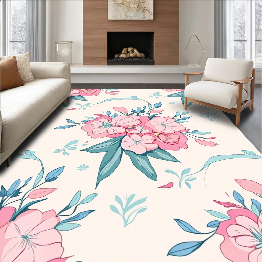Soft Floral Garden Pattern Rug