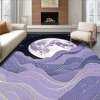 Whimsical Moon Wave Pattern Rug