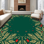 Emerald Green Holly Berry Garland Rug