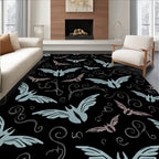 Whimsical Bat Swirl Pattern Rug