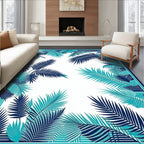 Tropical Palm Leaf Pattern Design Rug