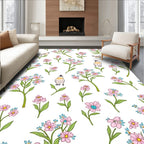 Spring Birds With Pink Flowers Rug