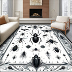 Ornate Insect Floral Pattern Rug