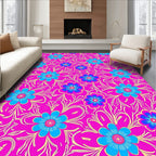 Vibrant Floral Whimsical Pattern Rug