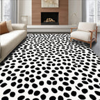 Abstract Black White Dot Pattern Rug