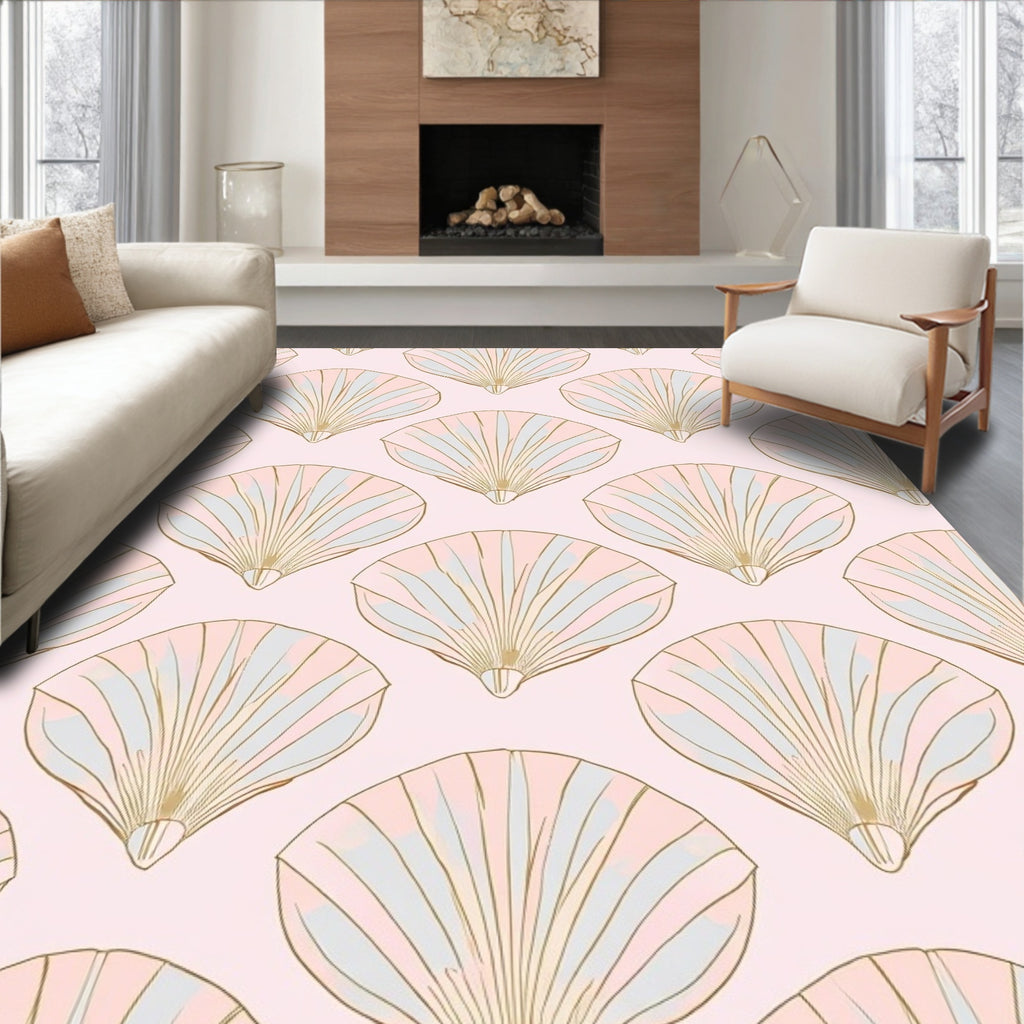 Shell Pattern In Pastel Tones Rug