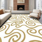 Golden Swirl Line Art Rug