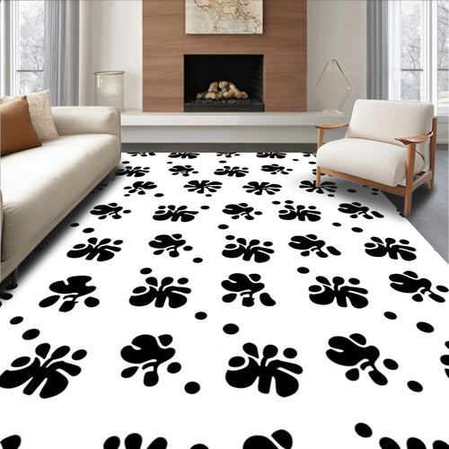 Abstract Ink Splat Pattern Rug