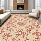 Sketchy Floral Pattern with Warm Tones Rug