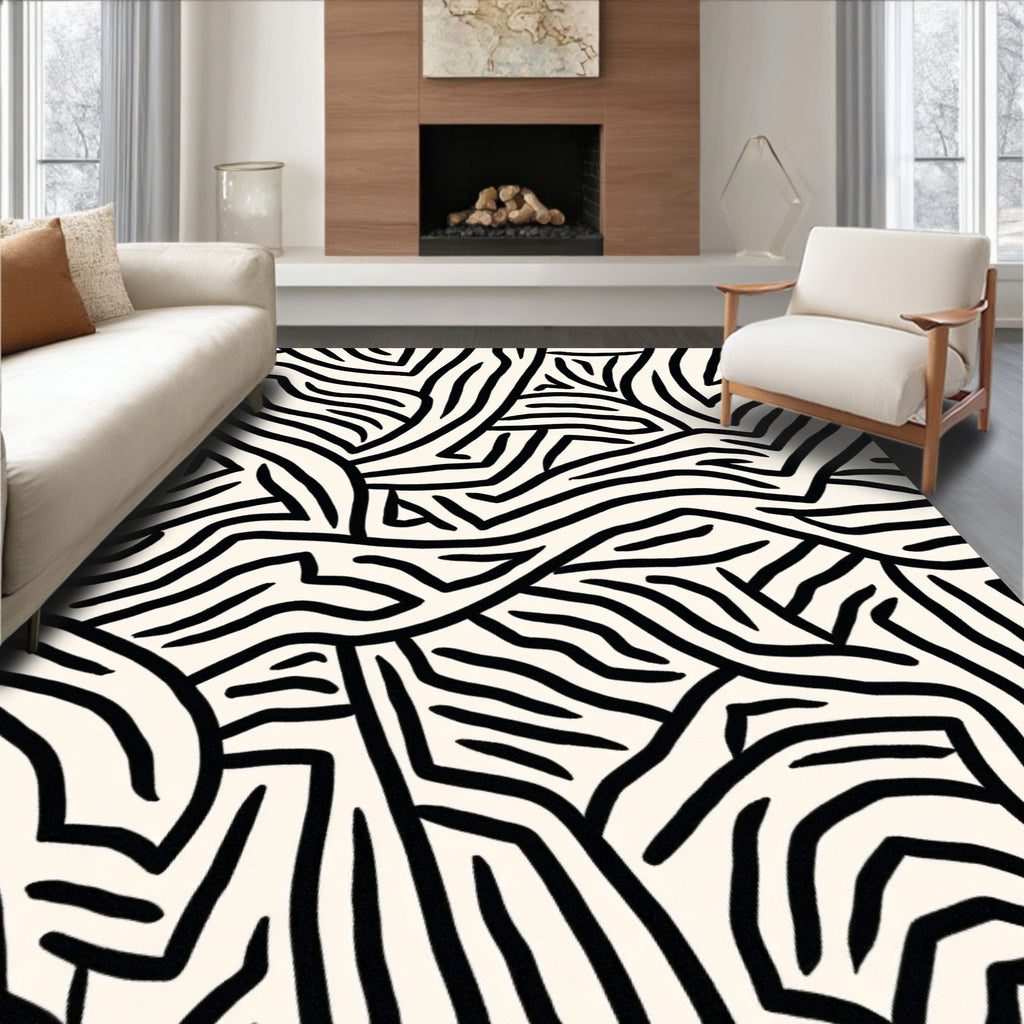 Bold Abstract Line Art Rug