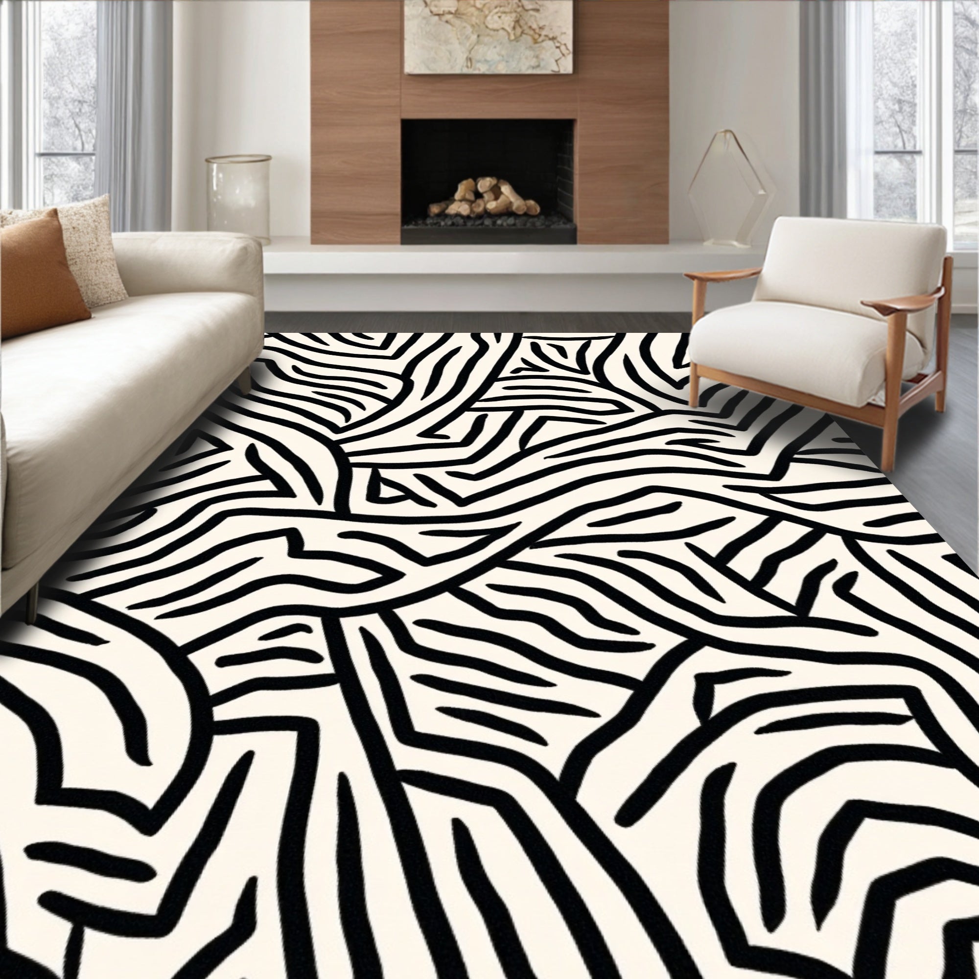 Bold Abstract Line Art Rug