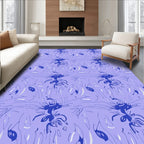 Abstract Floral Ink Sketch Rug