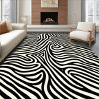 Bold Black White Abstract Zebra Rug