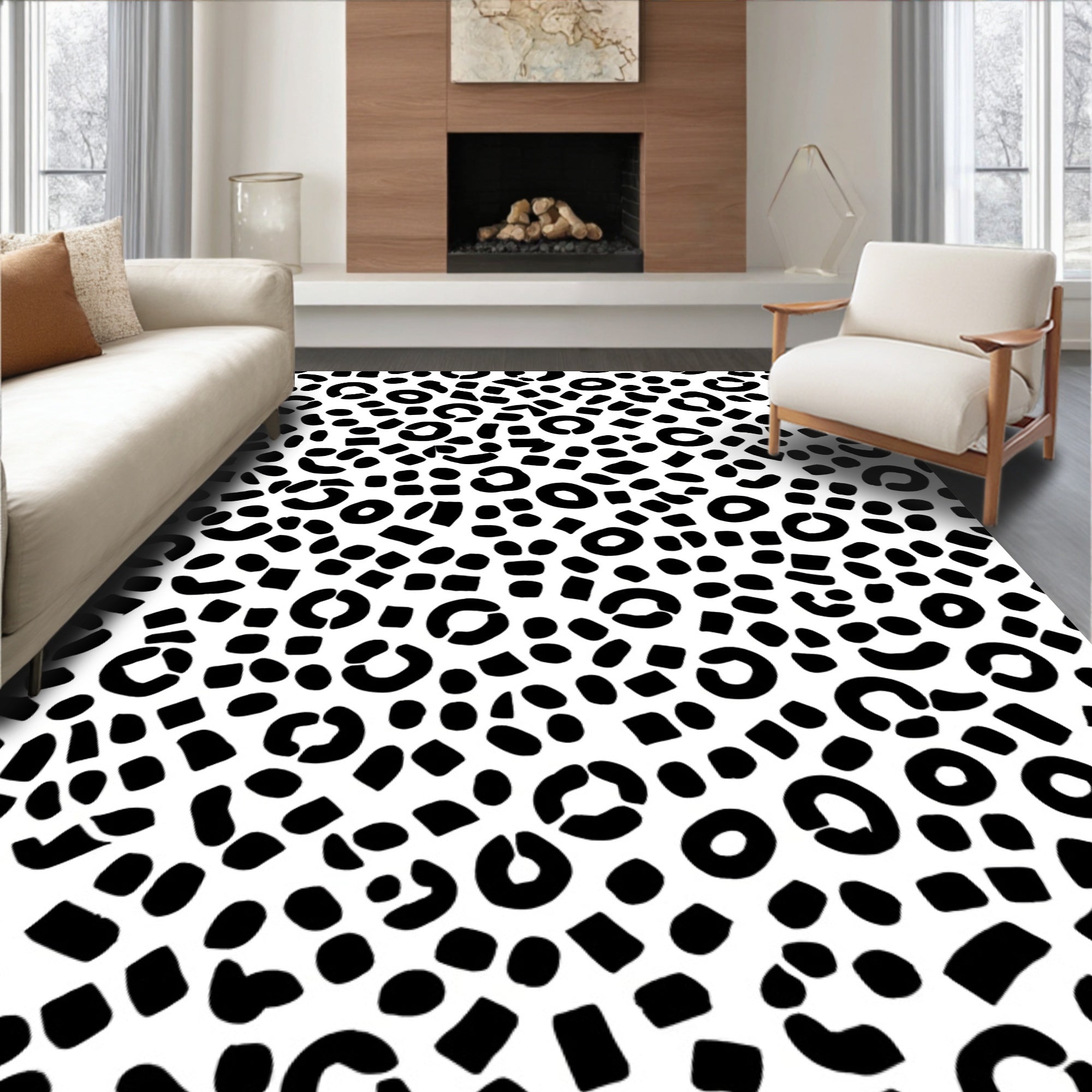 Bold Animalistic Abstract Pattern Rug