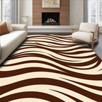 Rich Brown Cream Zebra Stripes Rug