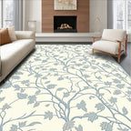 Blue Leaf Vine Pattern Rug