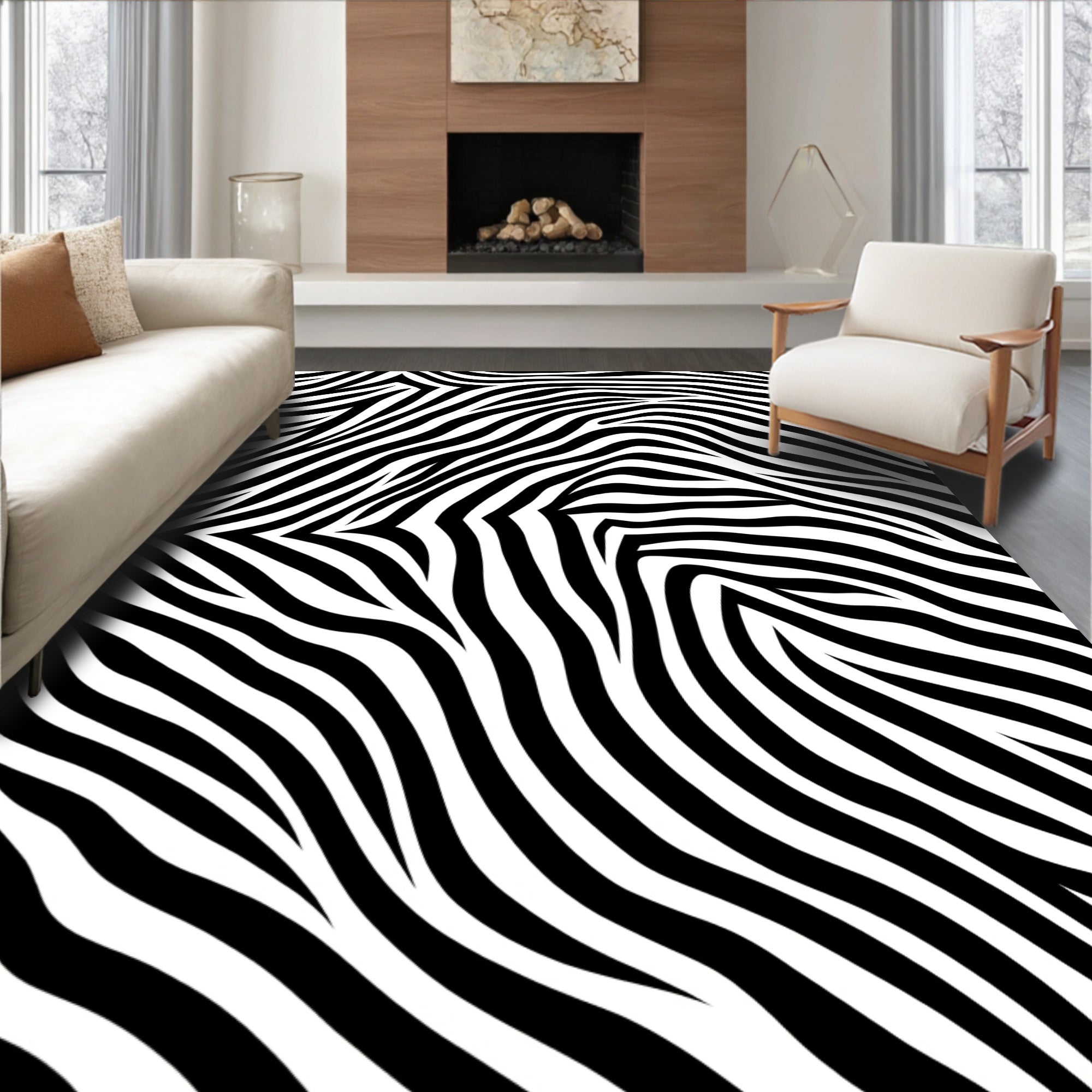 Bold Zebra Stripe Pattern Rug