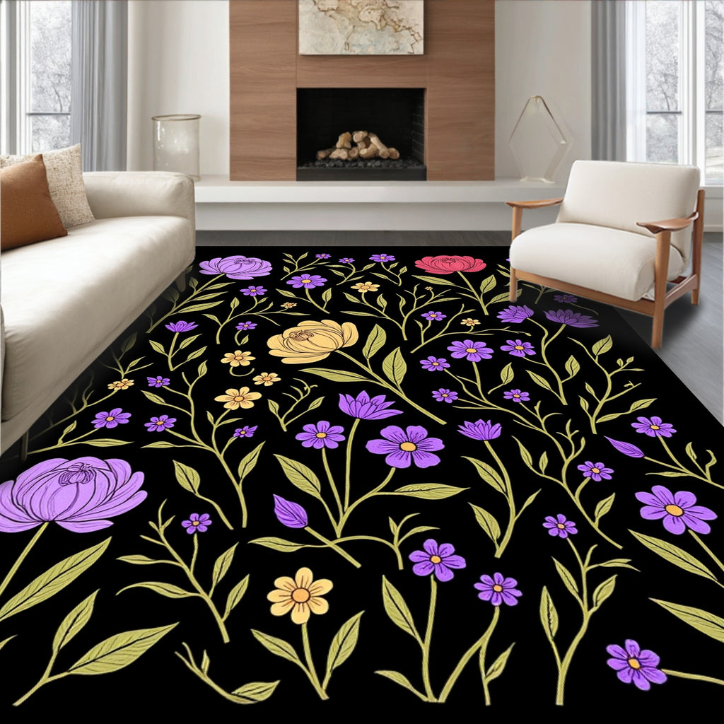 Enchanting Floral Botanical Pattern Rug