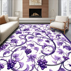 Purple Grapevine Art Nouveau Pattern Rug