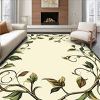 Elegant Floral Vine Scroll Pattern Rug