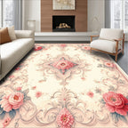 Elegant Floral Rococo Pattern Rug