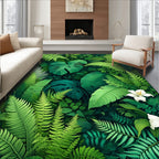 Lush Botanical Garden Leaf Pattern Rug