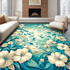 Tropical Jungle Floral Vine Pattern Rug