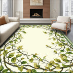 Vine and Leaf Border Design Rug