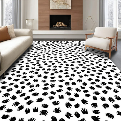 Abstract Brush Stroke Pattern Rug